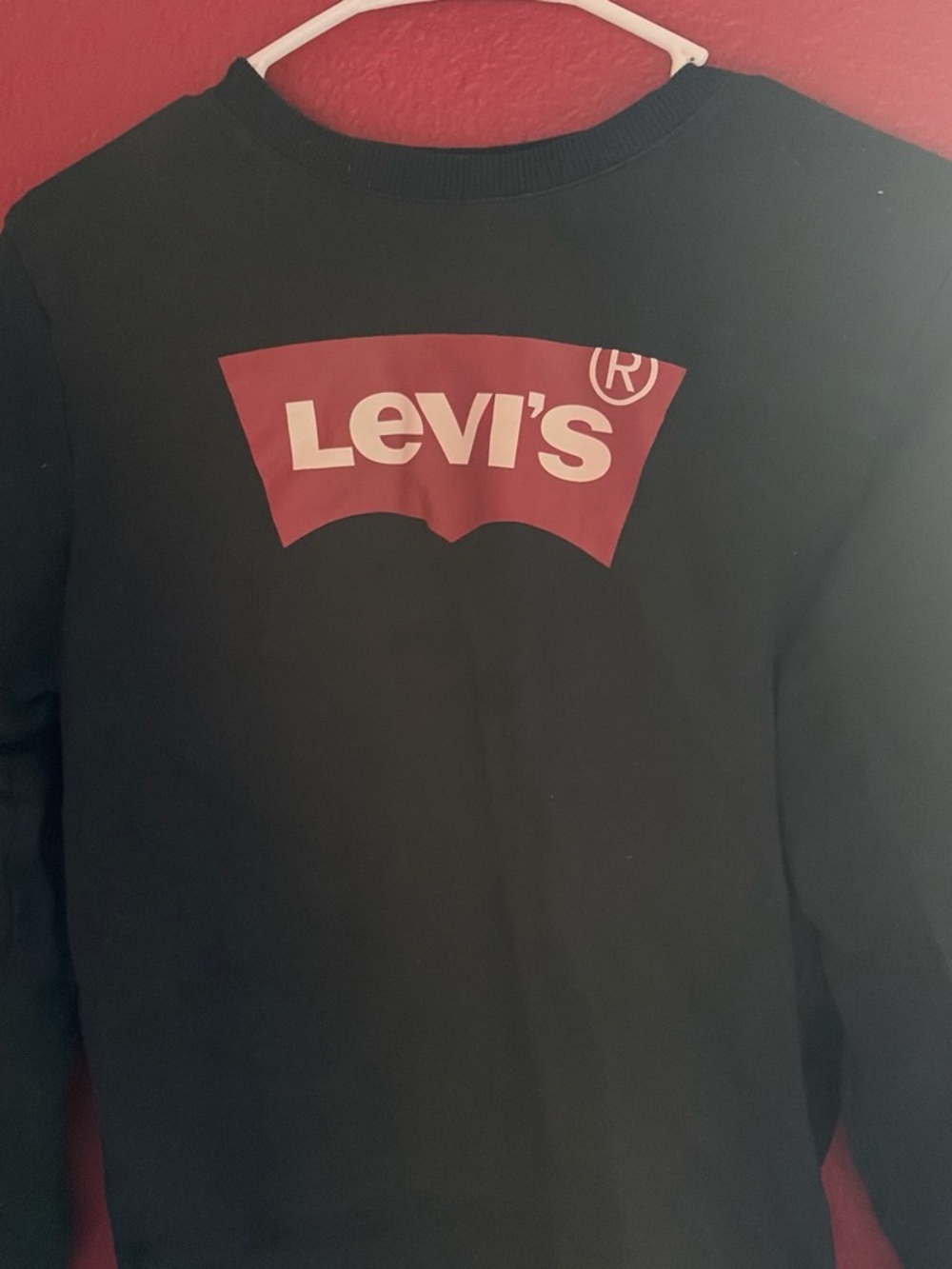 Levi's Black Sweatshirt with Red Logo Panel